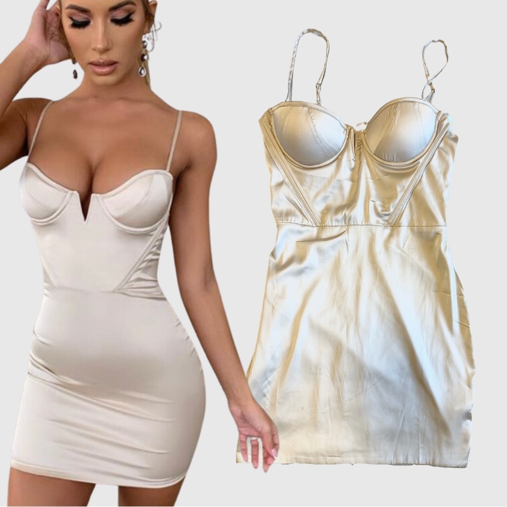 OH POLLY upgrade you underwires satin mini dress